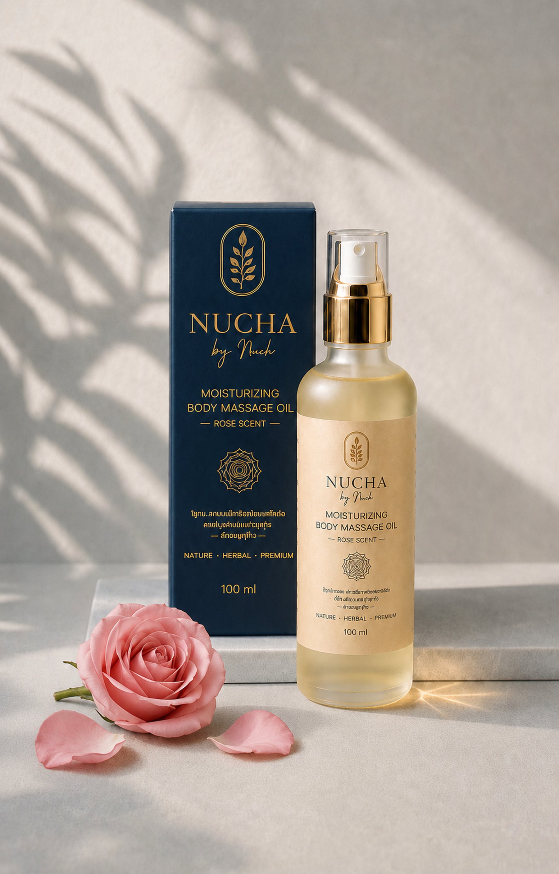 Moisturizing Body Massage Oil, Rose Scent